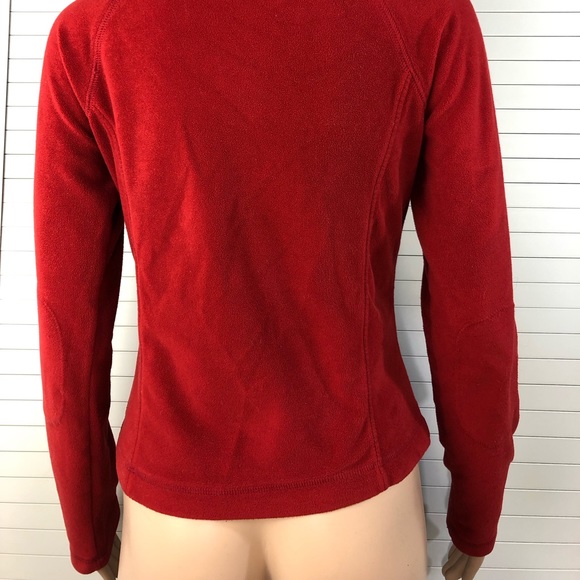 Napapijri Women's Full Zip Red Fleece Jacket w Elbow Patches and Pockets S - Picture 7 of 8